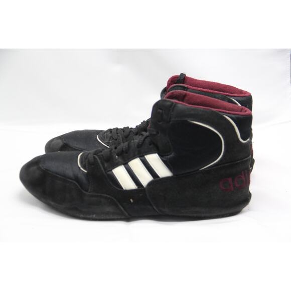 VTG Adidas 90s 95\' CLUB MONDIAL Wrestling Shoes Mens size 12 Black Maroon 072069 main image 8